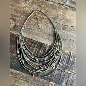 Coldwater Creek Multi-bead Strand Silver and Gold Necklace